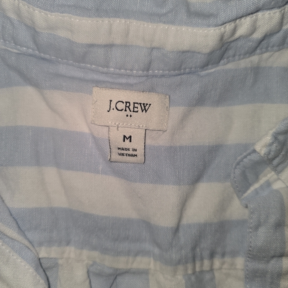 J. Crew Blue and White Striped Women's Top - Picture 3 of 3